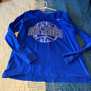 Nike Middle Tennessee State University Basketball Long Sleeve Tee Shirt